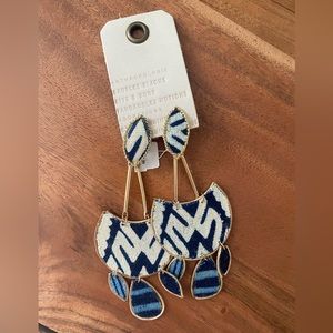 Anthropologie jewelry NWT embellished textile drop earrings